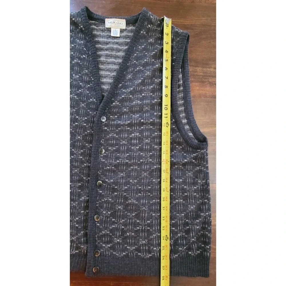 Vintage Sweater Mens L Cardigan Vest Wool Blend Eclectic Grandpa Italy